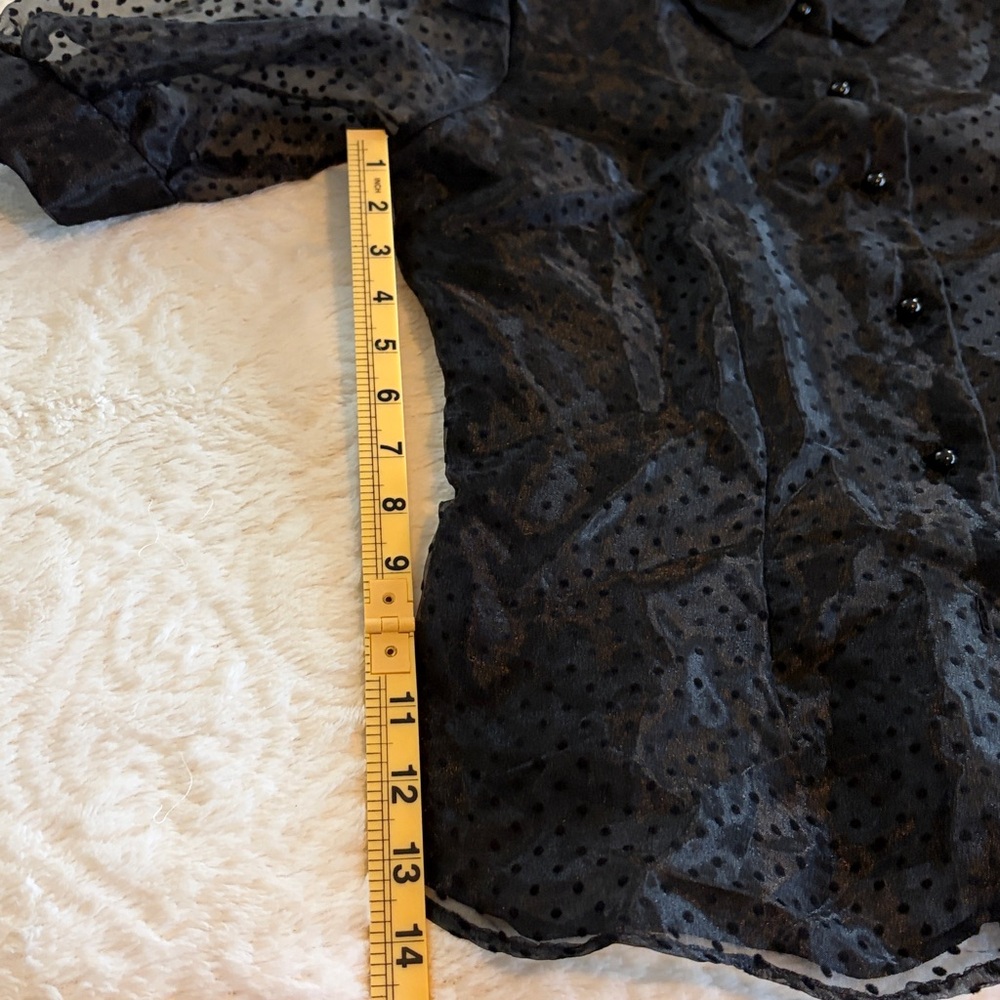 Black Polka Dot Sheer Blouse. 
NWOT - Picture 8 of 8